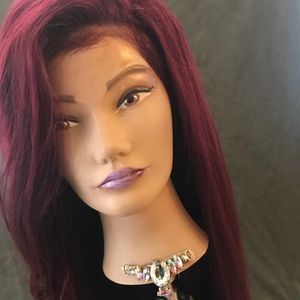 #LaceFront #Wigs #Burgundy #Pre-plucked